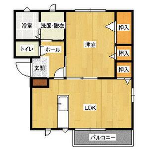 ユーガイアI(1LDK/1階)の間取り写真
