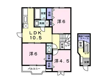 メープルリッジ(3LDK/2階)の間取り写真