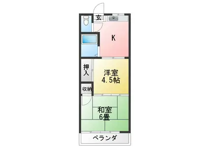 高松ハイム(2K/2階)の間取り写真