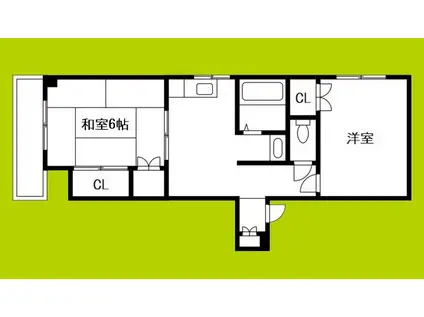 シャルマン大洋II(2DK/4階)の間取り写真