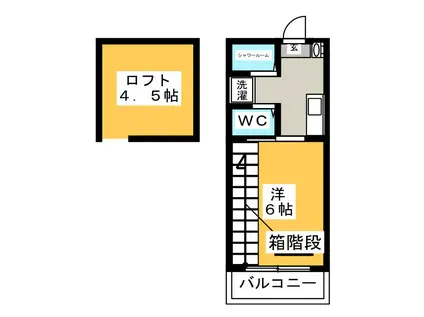 ヴィレッタ戸塚(1K/2階)の間取り写真