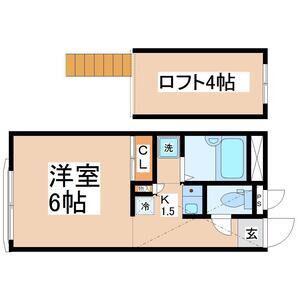 パレス萩野町(1K/1階)の間取り写真