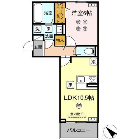 TSコート広崎(1LDK/1階)の間取り写真