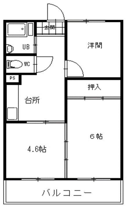 小田第一マンション(3DK/2階)の間取り写真