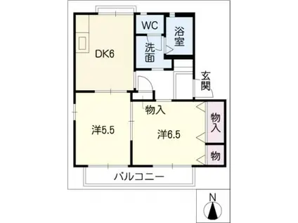 フォーレス(2DK/2階)の間取り写真
