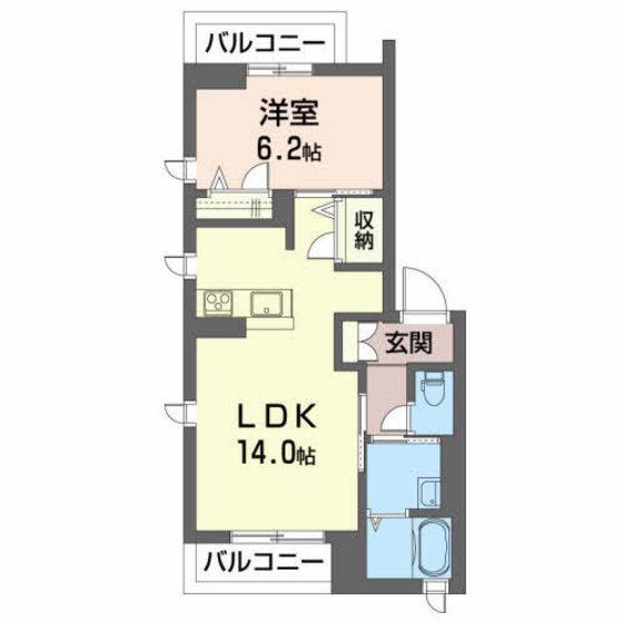 コートヴィレッジ開成(1LDK/3階)の間取り写真