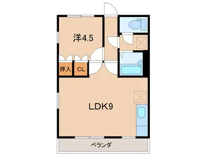 メゾンワカキIII(1LDK/2階)の間取り写真