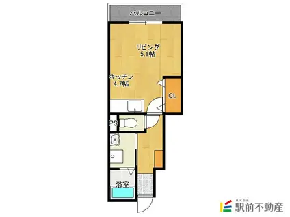 JR長崎本線 神埼駅 徒歩37分 2階建 築6年(ワンルーム/1階)の間取り写真