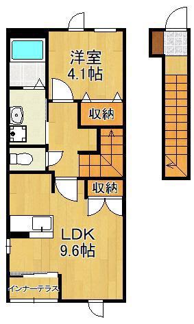 ラ・メゾンド浅生(1LDK/2階)の間取り写真