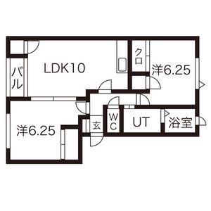 ストリームA棟(2LDK/2階)の間取り写真