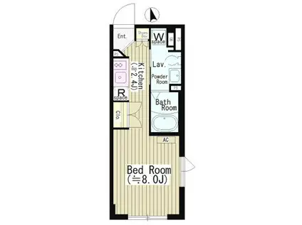 CENTENARIO市谷二十騎町 センテナリオ市谷二十騎町(1K/1階)の間取り写真