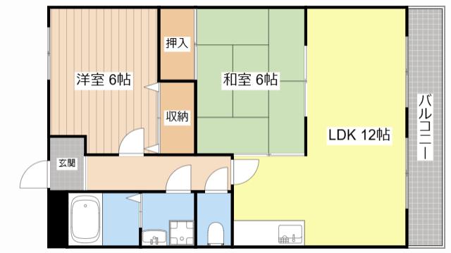 RIVER ANNE RENA(2LDK/2階)の間取り写真