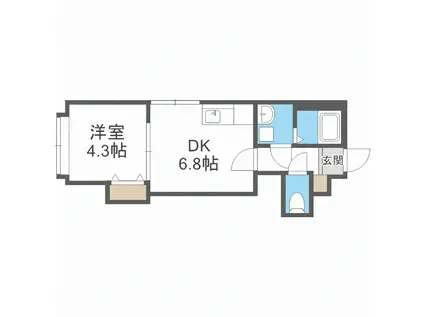 HS821(1LDK/2階)の間取り写真