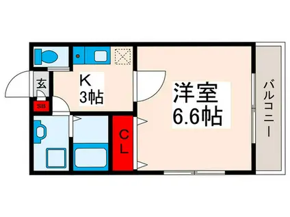 リンクスヤマダ(1K/2階)の間取り写真