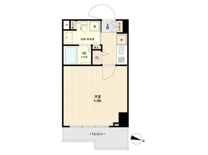 SIDEONE(1K/14階)の間取り写真