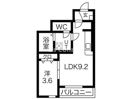 ラピスタアイワヒルズI(1LDK/1階)の間取り写真