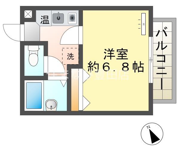 エルロードII(1K/2階)の間取り写真