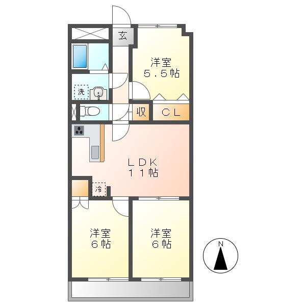 プレザント白金(3LDK/7階)の間取り写真