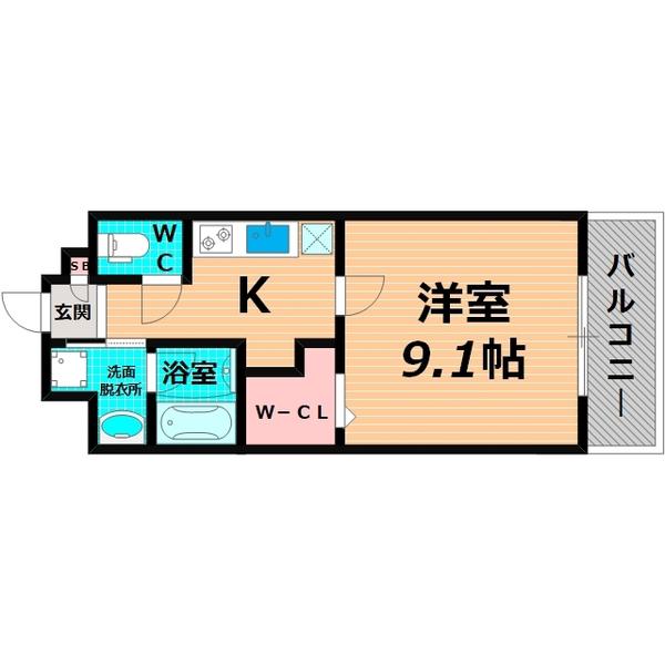 ソレイユ ルヴァン(1K/6階)の間取り写真