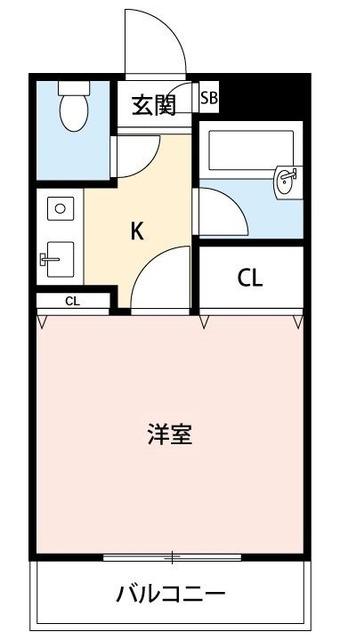ベルファース朝霞台(1K/2階)の間取り写真
