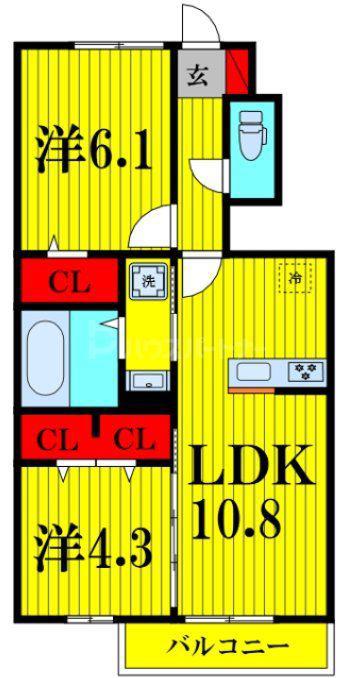 ル・コンフォール(2LDK/1階)の間取り写真