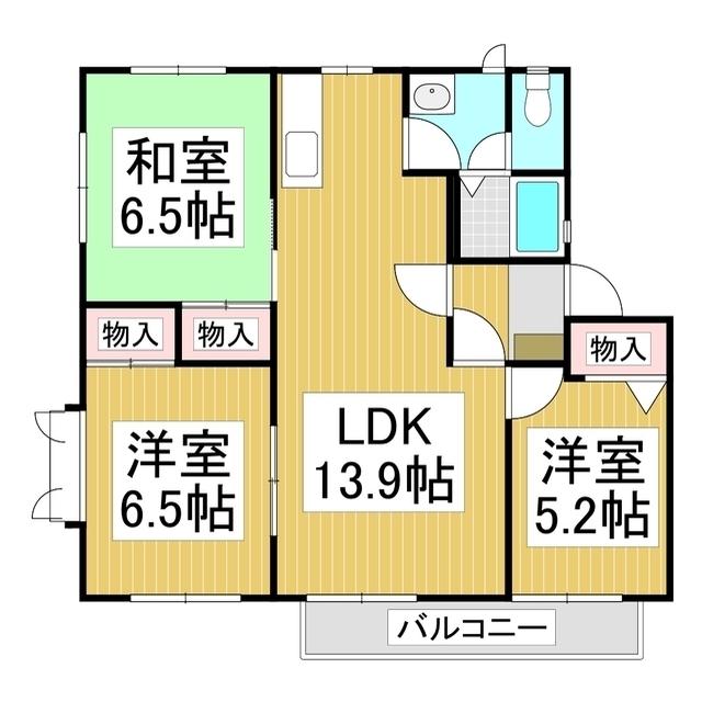 フレグランスアイビーC棟(3LDK/1階)の間取り写真