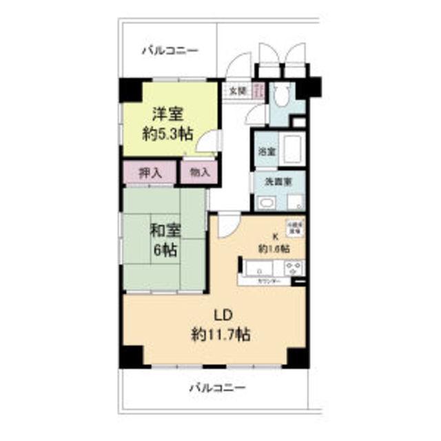 グランドゥ―ル太秦(2LDK/5階)の間取り写真