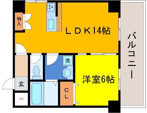 リノスタイル布引(1LDK/7階)の間取り写真