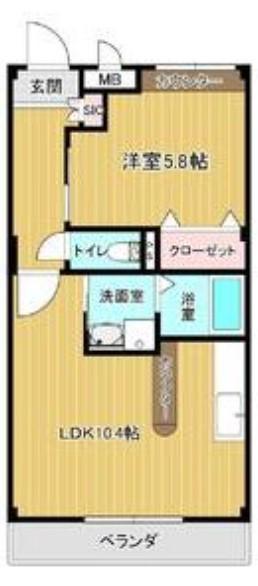 HAST堀田(1LDK/3階)の間取り写真