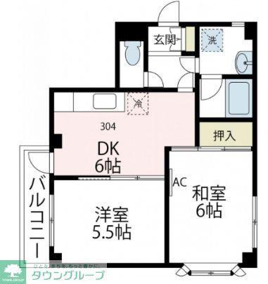 ミキハウス(2DK/3階)の間取り写真