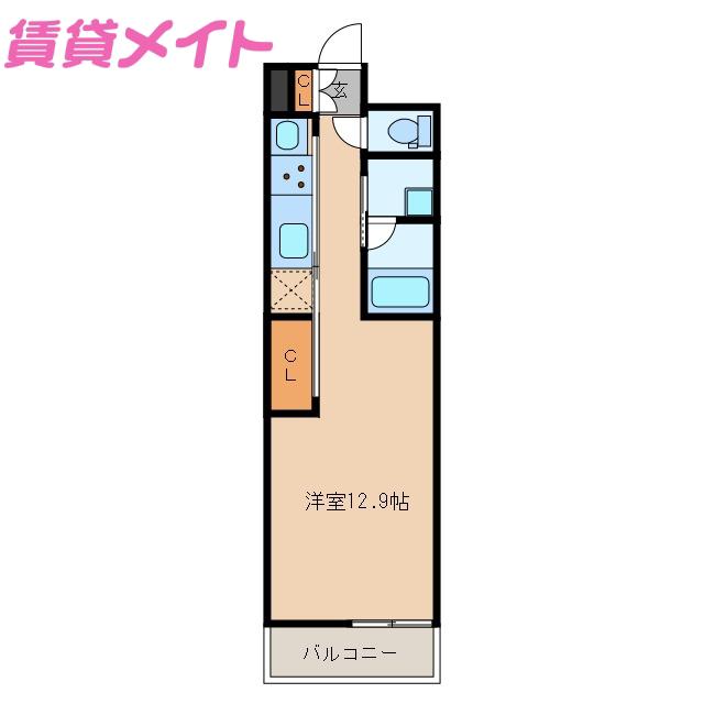 プレスタンテK.S(ワンルーム/4階)の間取り写真