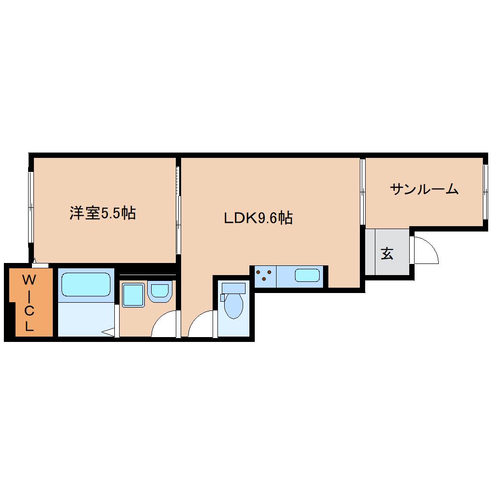 サンシャイン中曽司(1LDK/1階)の間取り写真