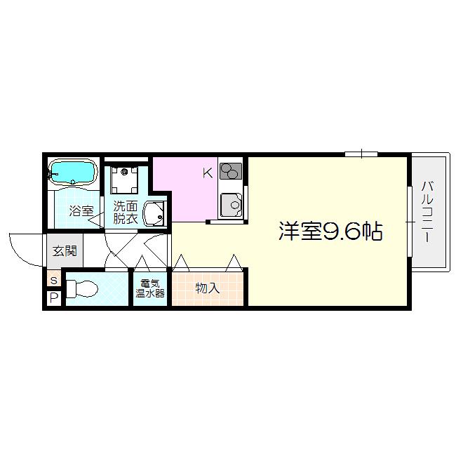 グレイス南塚口(ワンルーム/2階)の間取り写真