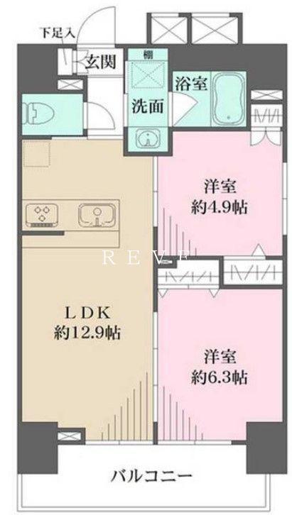 CREST HILL 文京千石(2LDK/9階)の間取り写真