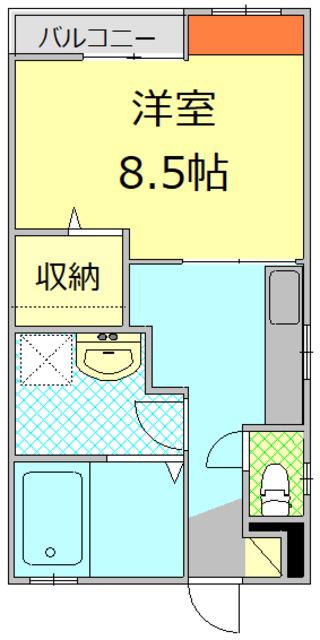 J‐HOUSE I(1K/2階)の間取り写真