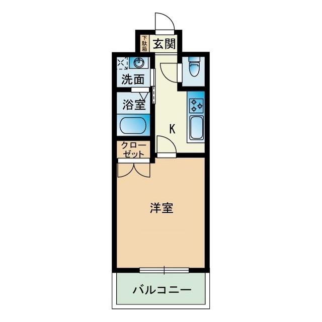 大三祇園ビル(1K/5階)の間取り写真