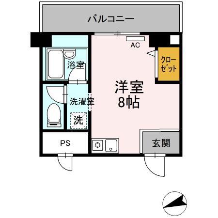 グレイスハイツ今浦(ワンルーム/3階)の間取り写真