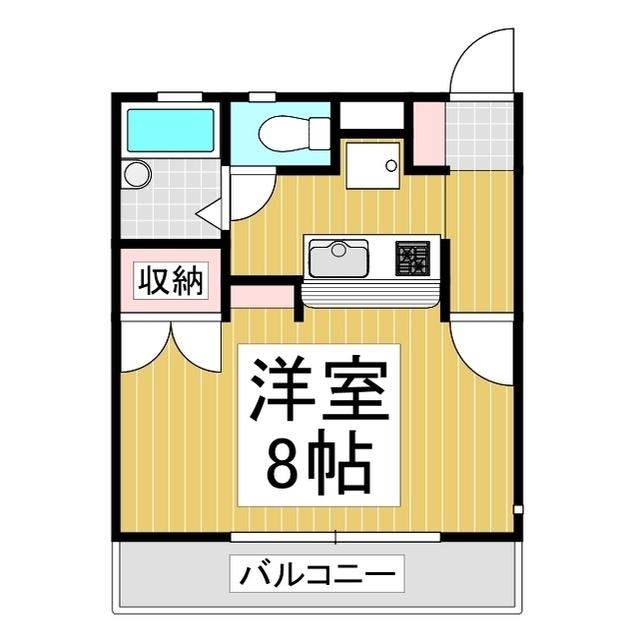 ハイツ砥川A棟(1K/1階)の間取り写真