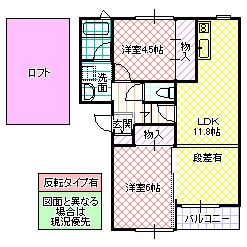 K・ZONE I(2LDK/2階)の間取り写真