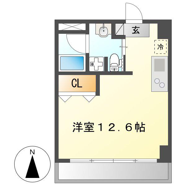RAFFLE SHINSAKAE(ワンルーム/6階)の間取り写真