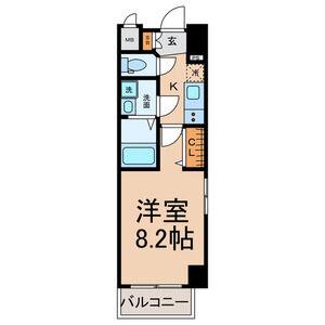 THE RESIDENCE SAKURAYAMA ウエスト(1K/7階)の間取り写真