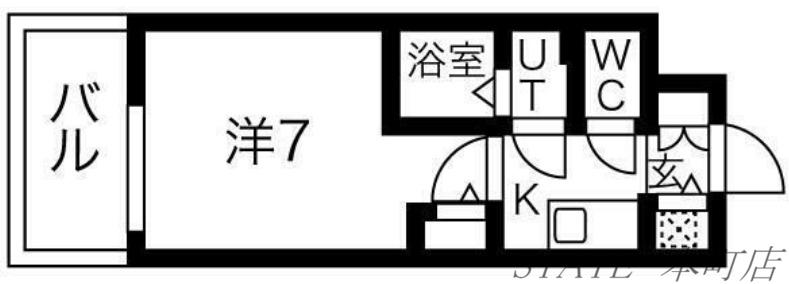 エスリードレジデンス大阪難波(1K/13階)の間取り写真