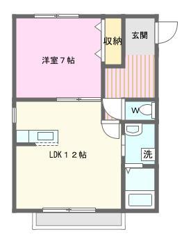 オリーブブランチII(1LDK/1階)の間取り写真