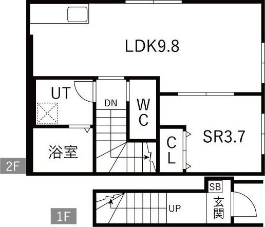 PROGRESS III(1SK/2階)の間取り写真