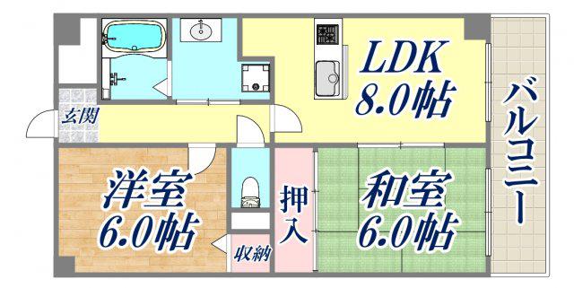 ルミエール(2LDK/2階)の間取り写真