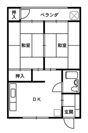 若竹ビル(2DK/2階)の間取り写真