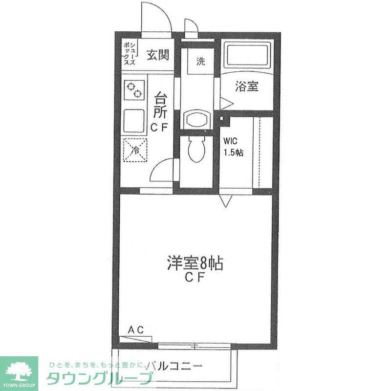 ワンズ イースト(ワンルーム/2階)の間取り写真