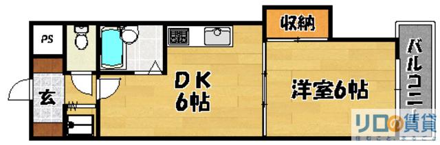 アークヒルズ上新庄(1DK/3階)の間取り写真