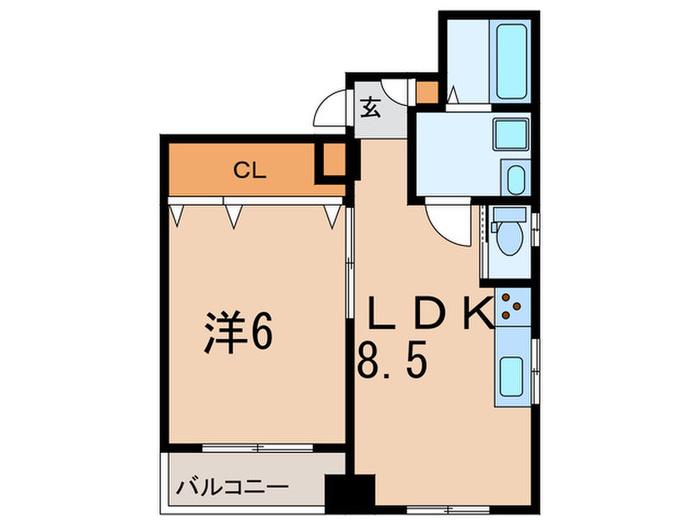 AS ONE 小石川 RESIDENCE(1LDK/3階)の間取り写真