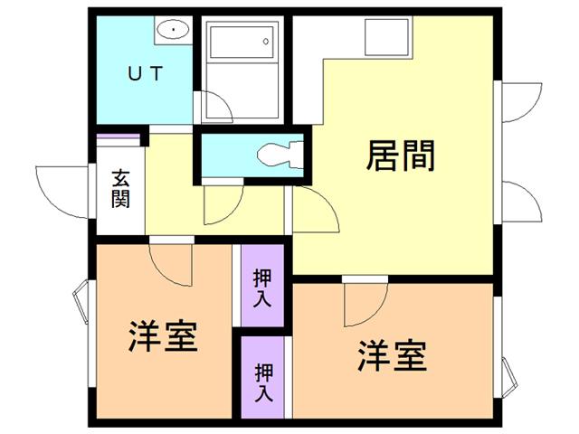 キリークMS(2LDK/2階)の間取り写真